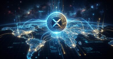 XRP coin glowing over global financial network — XRP and RLUSD future of finance