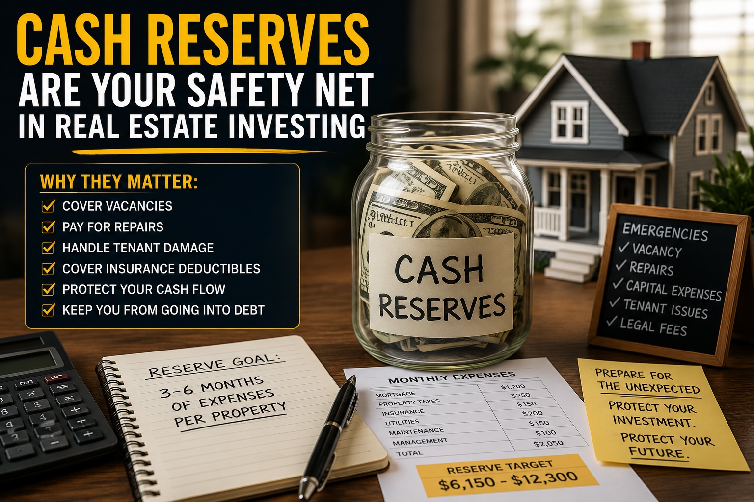 calculating real estate cash reserves needed for a rental property investment