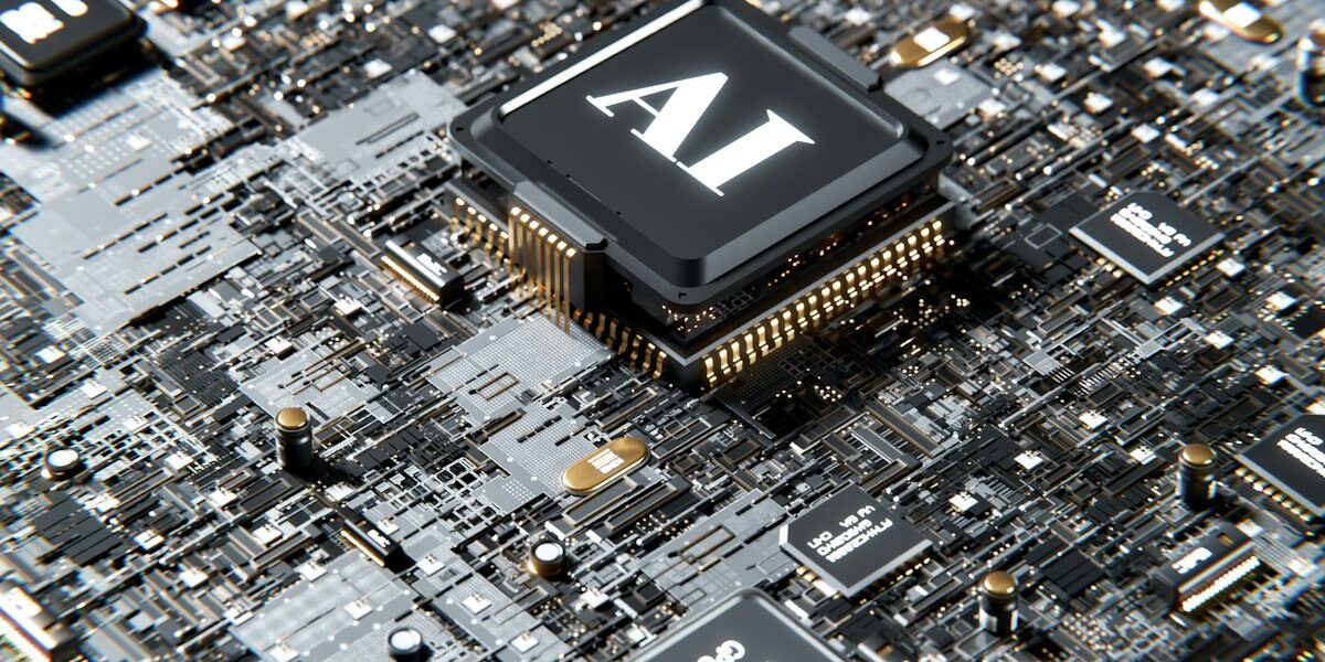 AI microchip representing how AI changes the internet and search behavior