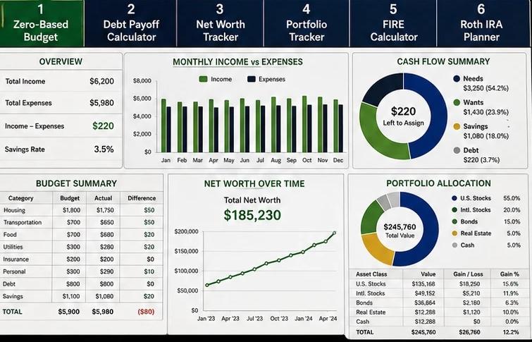 Wealth Building Spreadsheet Pack preview